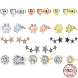 925 Sterling Silver Stud Earrings - 25 Options