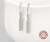 925 Sterling Silver Sparkling CZ Drop Earrings
