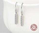 925 Sterling Silver Sparkling CZ Drop Earrings