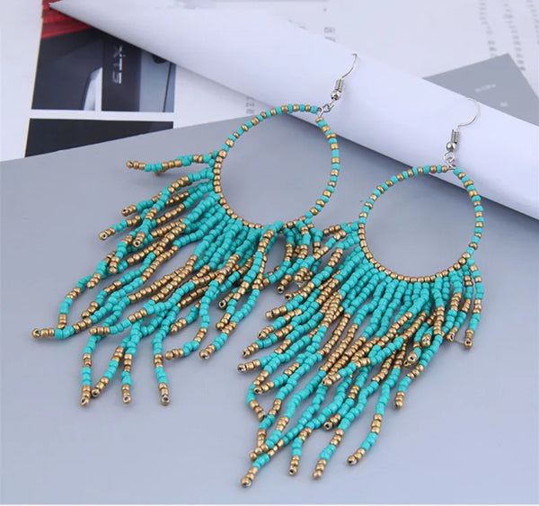 Beaded Boho Dangle Earrings - 6 Options