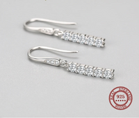 925 Sterling Silver Sparkling CZ Drop Earrings