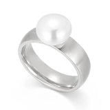 Stainless Steel Simulated-Pearl Ring - 4 Options