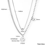 Stainless Steel Smile Necklace - 2 Colours