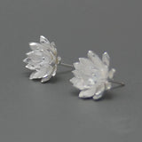 925 Sterling Silver Lotus Flower Earrings - 2 Options