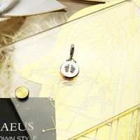 925 Sterling Silver Footprint Disc Hanging Charm - 2 Options