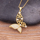 Fashion CZ Gold Colour Butterfly Necklace - 12 Options