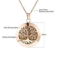 Stainless Steel Rose Gold Aromatherapy Necklace - 28 Options