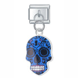 Stainless Steel Candy Skull Italian Charm - 12 Options