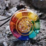 Round Swirl Orgonite Pendant Necklace