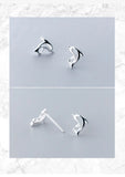 925 Sterling Silver Cute Tiny Dolphin Stud Earrings