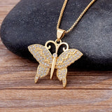 Fashion CZ Gold Colour Butterfly Necklace - 12 Options