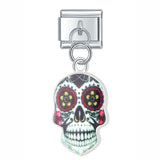 Stainless Steel Candy Skull Italian Charm - 12 Options