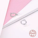 925 Sterling Silver CZ Pearl Earrings - 5 Options