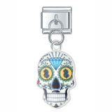 Stainless Steel Candy Skull Italian Charm - 12 Options