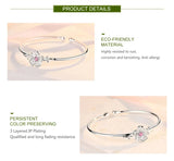 925 Sterling Silver Flower Open Cuff Bangle - 2 Colours