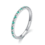 925 Sterling Silver Stackable Slim Eternity Ring - 4 Options