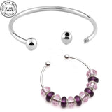 316L Stainless Steel Open Charm Bangle - 5 Colours