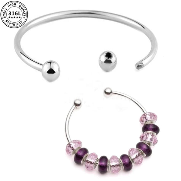 316L Stainless Steel Open Charm Bangle - 5 Colours