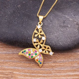Fashion CZ Gold Colour Butterfly Necklace - 12 Options