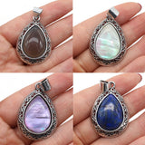 Fashion Water Drop Natural Stone Pendant - 16 Options