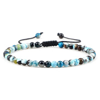 4mm Natural Stone Bead Adjustable Bracelet - 17 Options