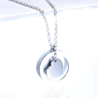 Stainless Steel Heart/Circle Initial Necklace - 27 Options