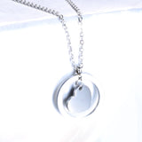 Stainless Steel Heart/Circle Initial Necklace - 27 Options