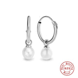 925 Sterling Silver CZ Pearl Earrings - 5 Options