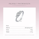 925 Sterling Silver Round 3 Stone CZ Ring