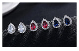 925 Sterling Silver Pear Crystal Earrings - 3 Colours