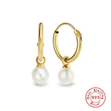925 Sterling Silver CZ Pearl Earrings - 5 Options