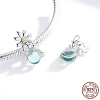 925 Sterling Silver Daisy & Firefly Charm