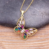 Fashion CZ Gold Colour Butterfly Necklace - 12 Options