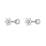 925 Sterling Silver Small Ball Back CZ Studs - 7 Options