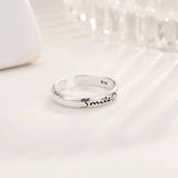 925 Sterling Silver Smile Open Ring