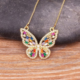Fashion CZ Gold Colour Butterfly Necklace - 12 Options