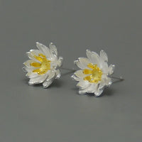 925 Sterling Silver Lotus Flower Earrings - 2 Options