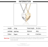 Fashion 2pcs Best Friend Heart Necklace/Keyring/Set
