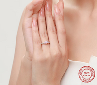 925 Sterling Silver Pink Moon Stone Ring