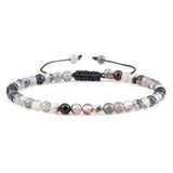 4mm Natural Stone Bead Adjustable Bracelet - 17 Options
