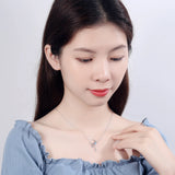 925 Sterling Silver Moonstone Star Moon Droplet Necklace