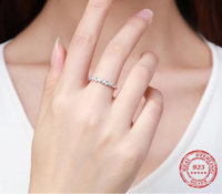925 Sterling Silver Stackable Geometric Cubic Zirconia Ring