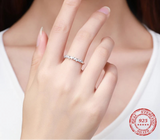 925 Sterling Silver Stackable Geometric Cubic Zirconia Ring