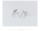 925 Sterling Silver Small Simple Bowknot Stud Earrings