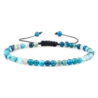 4mm Natural Stone Bead Adjustable Bracelet - 17 Options