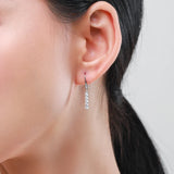 925 Sterling Silver Sparkling CZ Drop Earrings