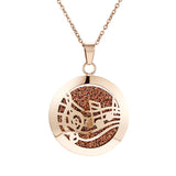 Stainless Steel Rose Gold Aromatherapy Necklace - 28 Options