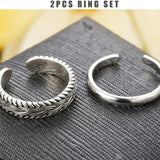 2 PCS Stainless Steel Toe Ring - 2 Colours