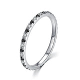 925 Sterling Silver Stackable Slim Eternity Ring - 4 Options