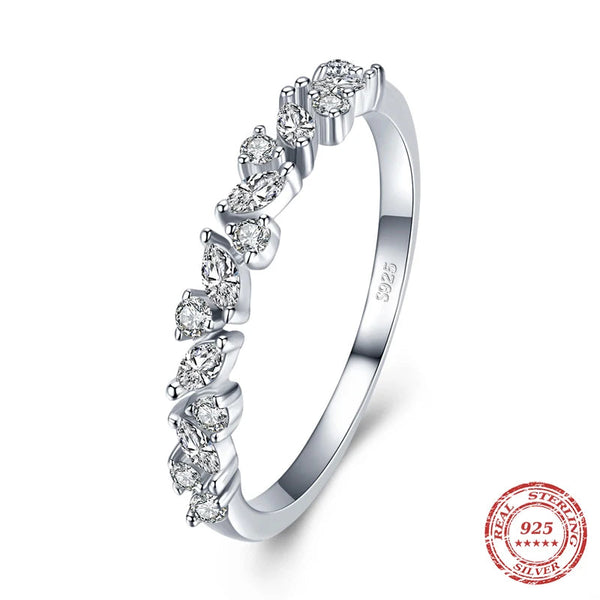 925 Sterling Silver Stackable Geometric Cubic Zirconia Ring